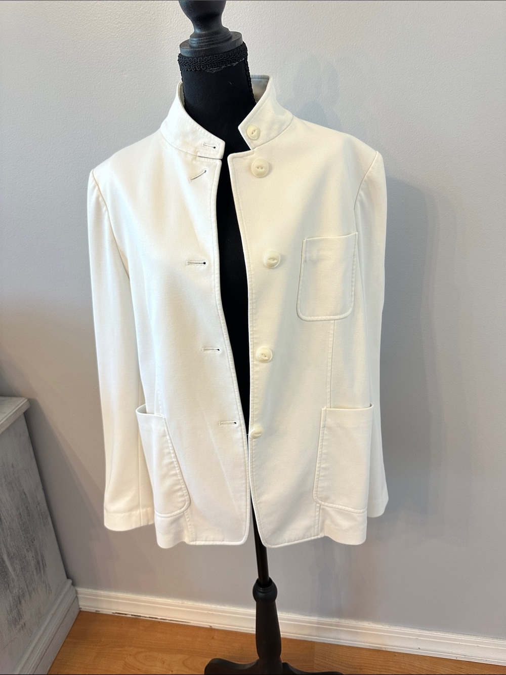 Rag & Bone White Stand-Collar Blazer